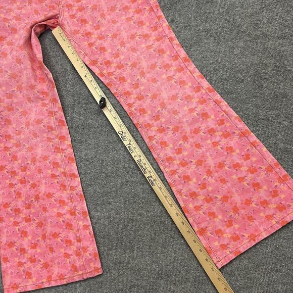 BDG Urban Outfitters Jeans Womens 29 Pink Rose High Rise Flare Floral Pants NWT - Picture 10 of 11
